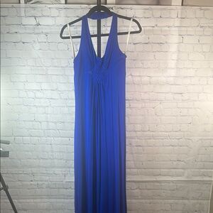 💙 Boston Proper Royal Blue Halter Maxi Dress Size Small